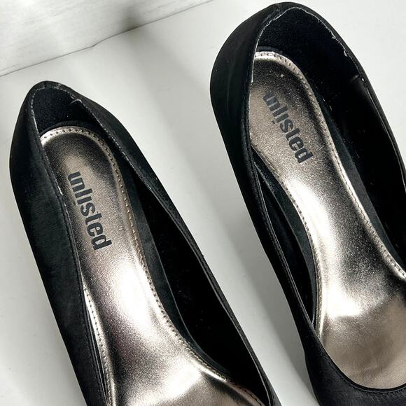 Unlisted Flawless Platform Heels Black Silver Shoe Size 10 - Picture 2 of 8